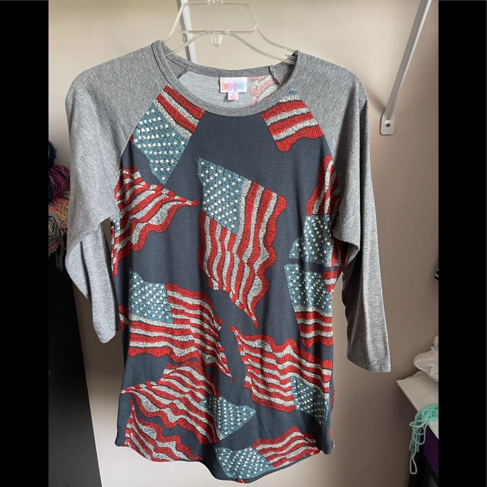 LuLaRoe Randy, Baseball Tee, American flags
